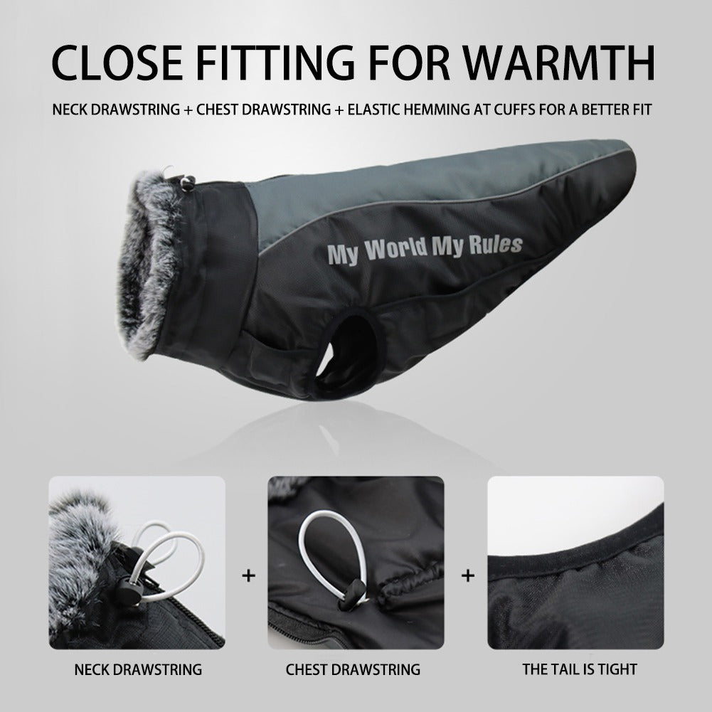 3 In 1 Winter Dog Coat Harness - Grey