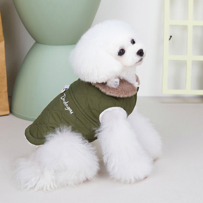 Luxury Fur Collar Coat - Green