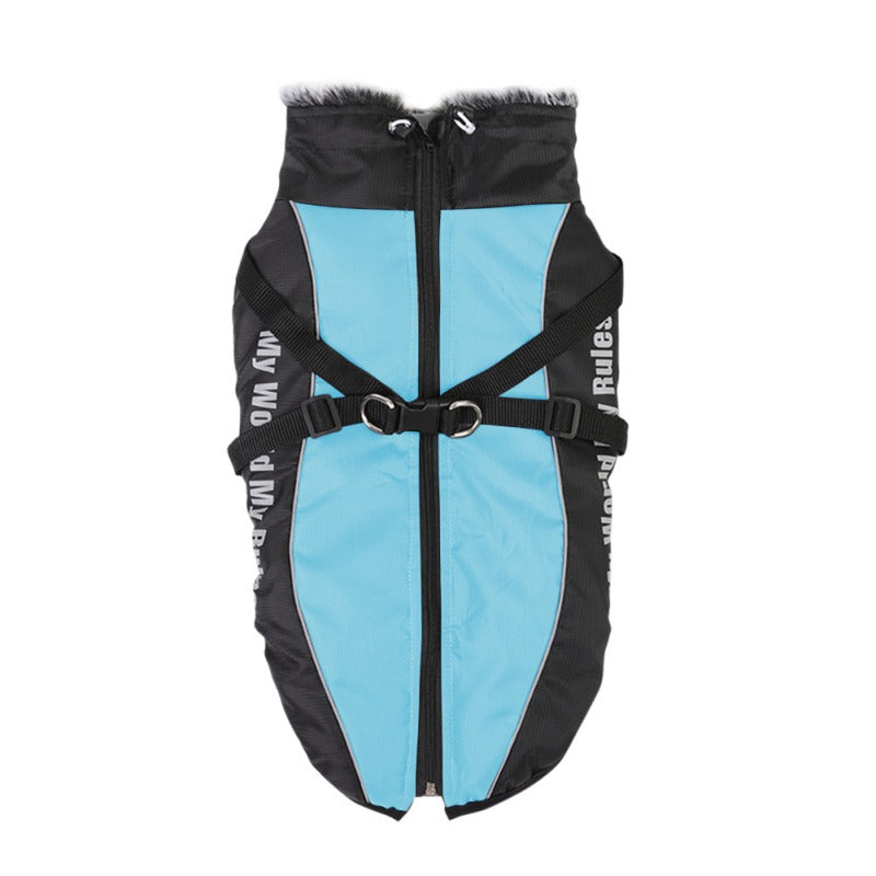 3 In 1 Winter Dog Coat Harness - Blue