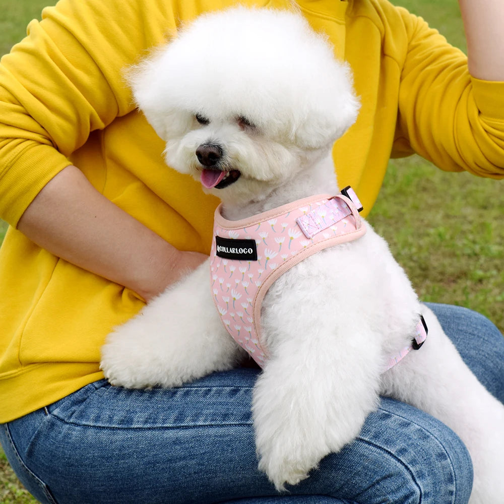 Adjustable Neck Harness - Flowers