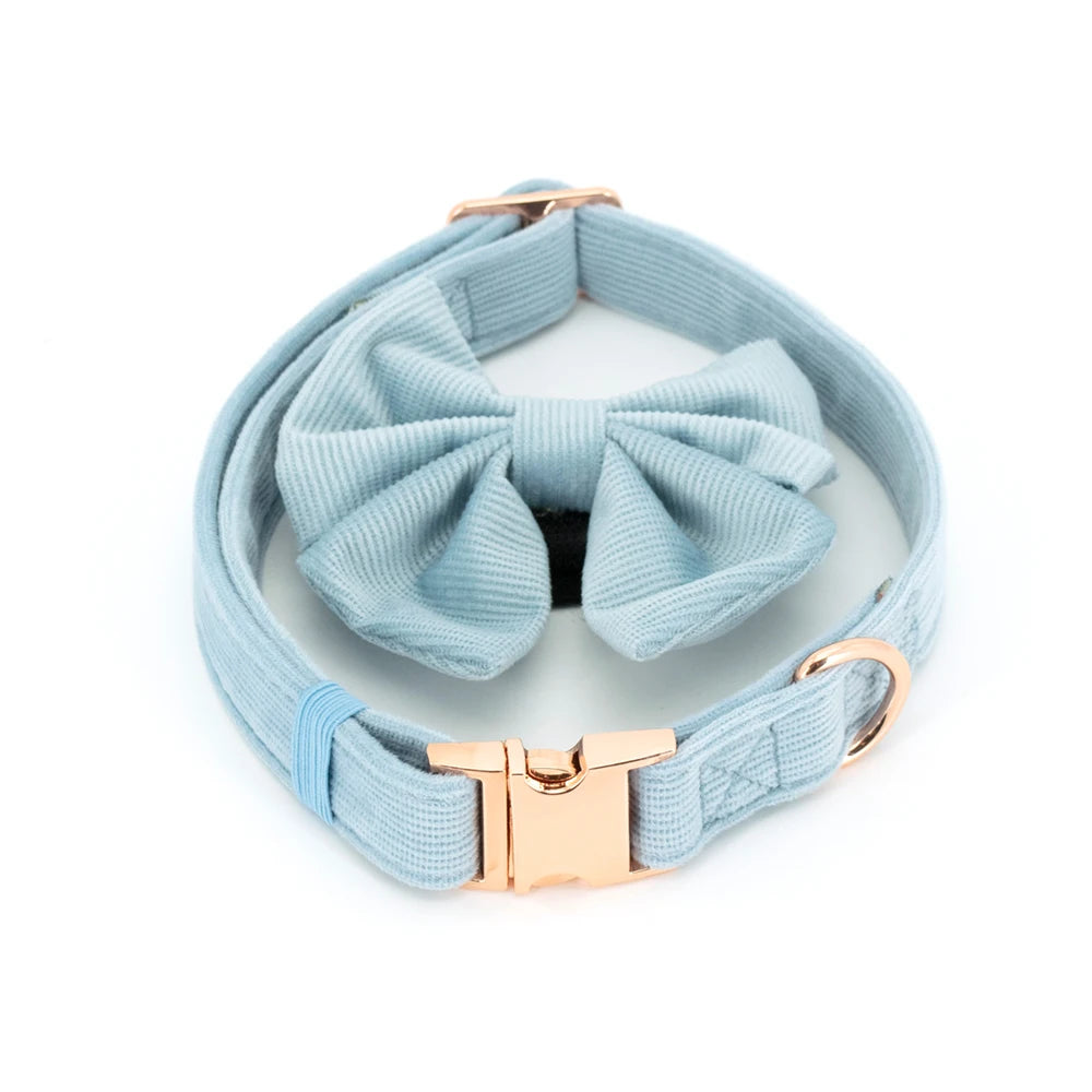 Adjustable Neck Harness - Pastel Blue Corduroy