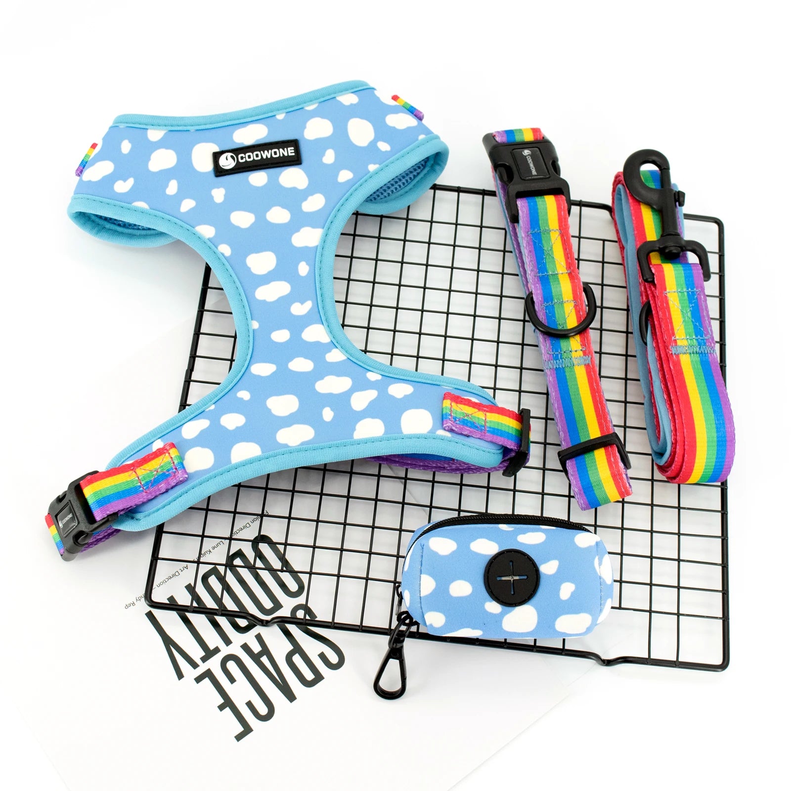 Adjustable Neck Harness - Rainbow Cloud