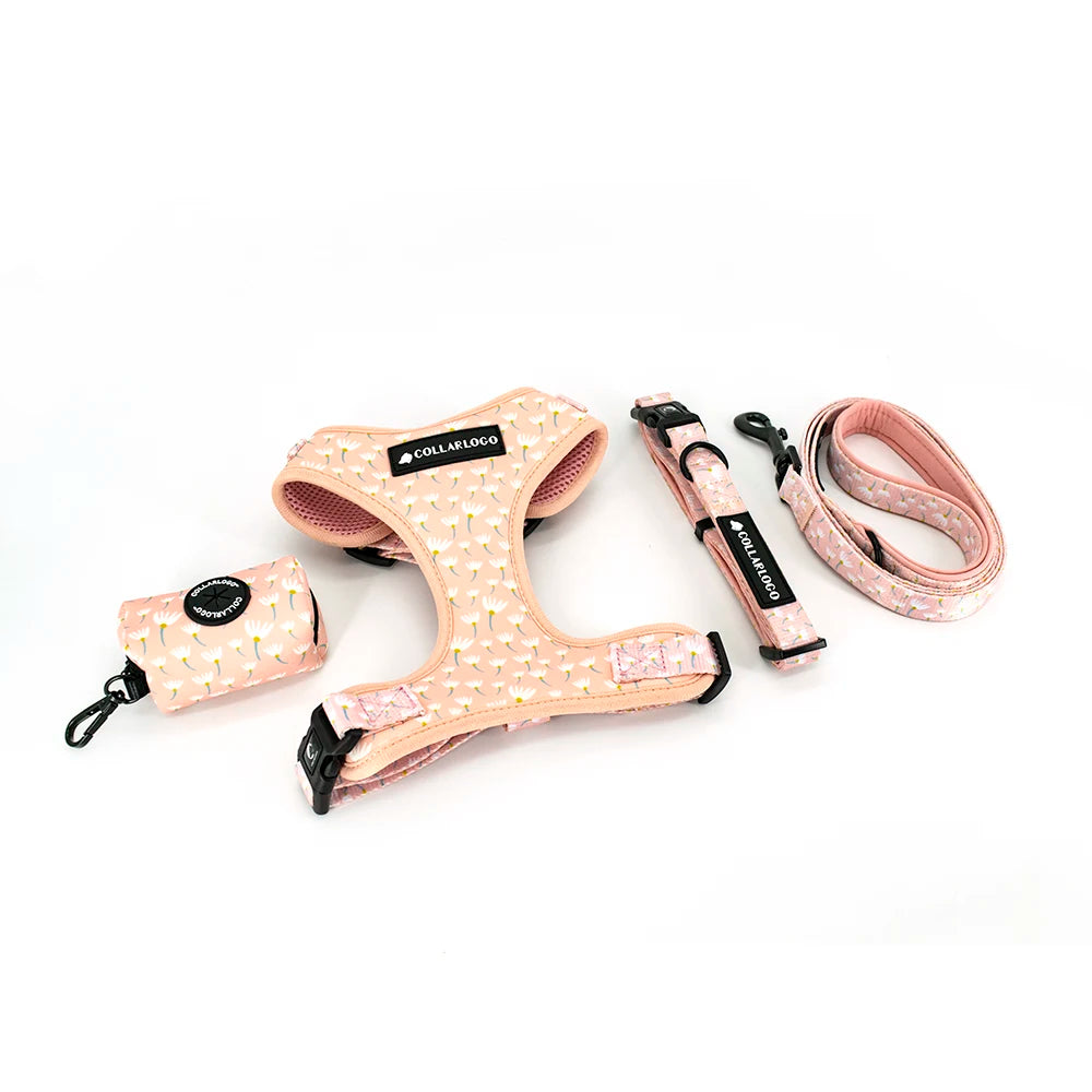 Adjustable Neck Harness - Flowers