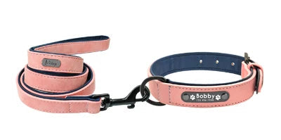 Personalised Collar & Leash Set - Pink