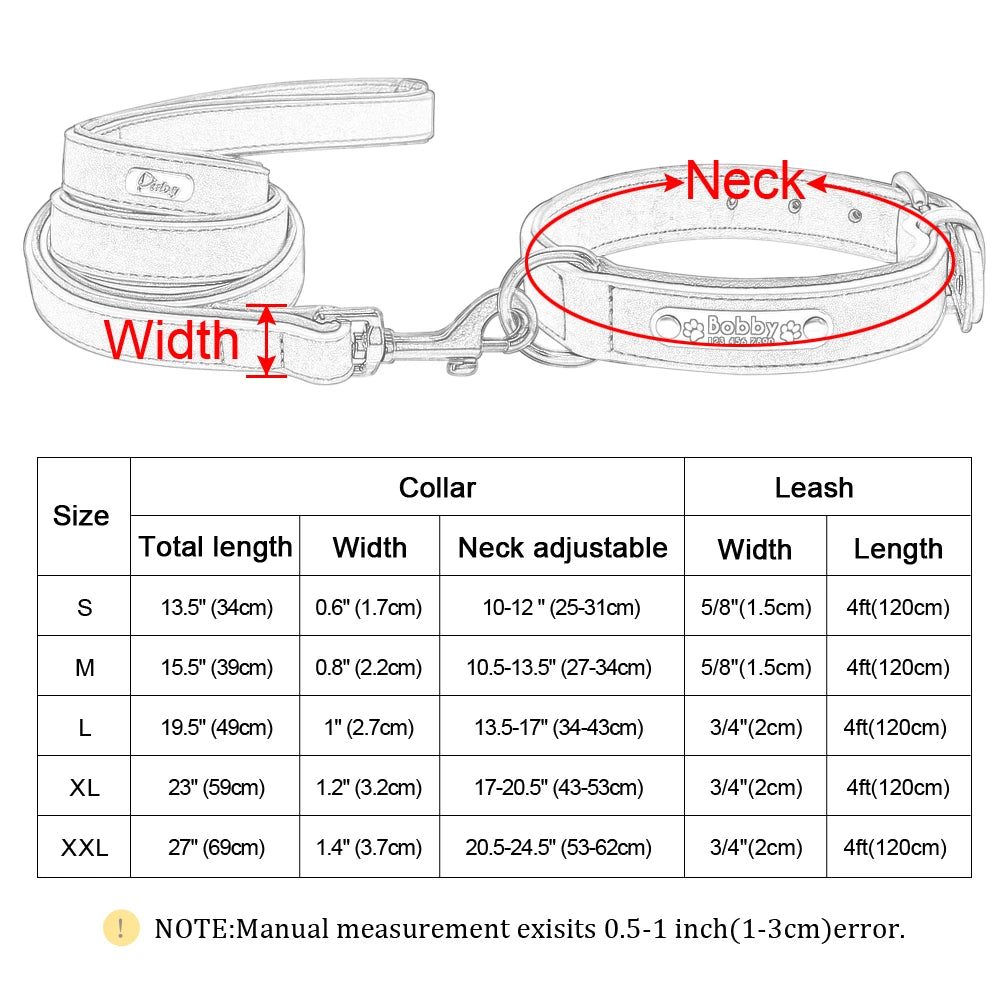 Personalised Collar & Leash Set - Coffee