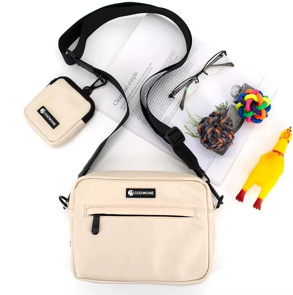 Dog Walking Bag + Treats Pouch - Beige