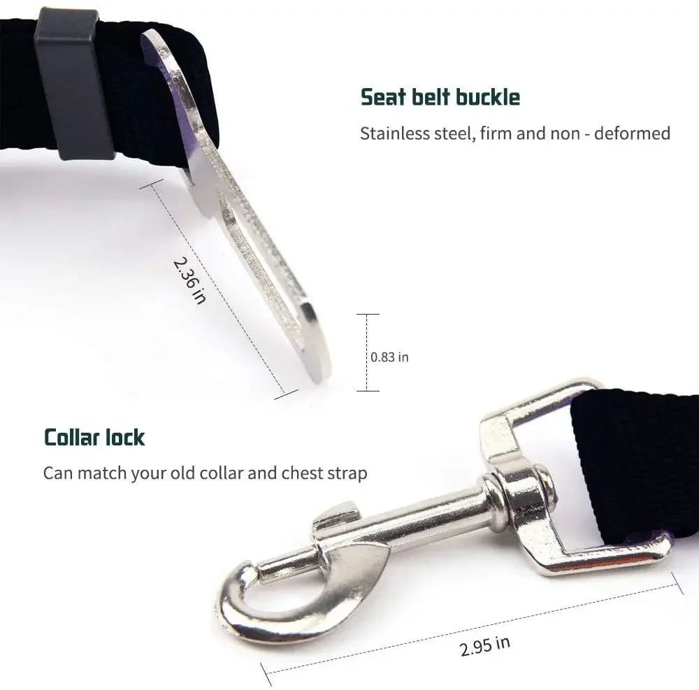 Dog Car Safety Leash - Black