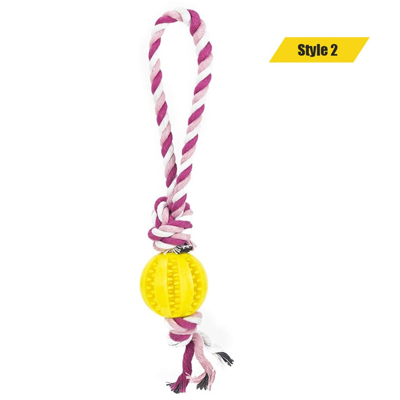 Dog Interactive Rope Ball Toys