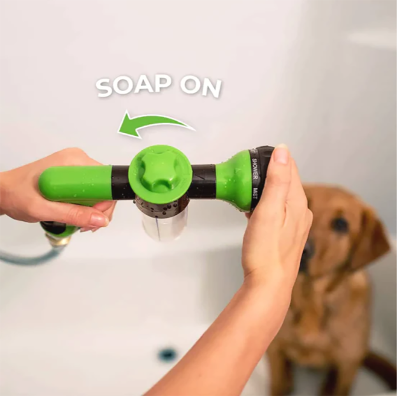 High-pressure Sprayer Nozzle Hose dog shower Gun 3 Mode Adjustable Pet Wash Cleaning bath Water Foam Soap Sprayer dog clean tool - hugostreats