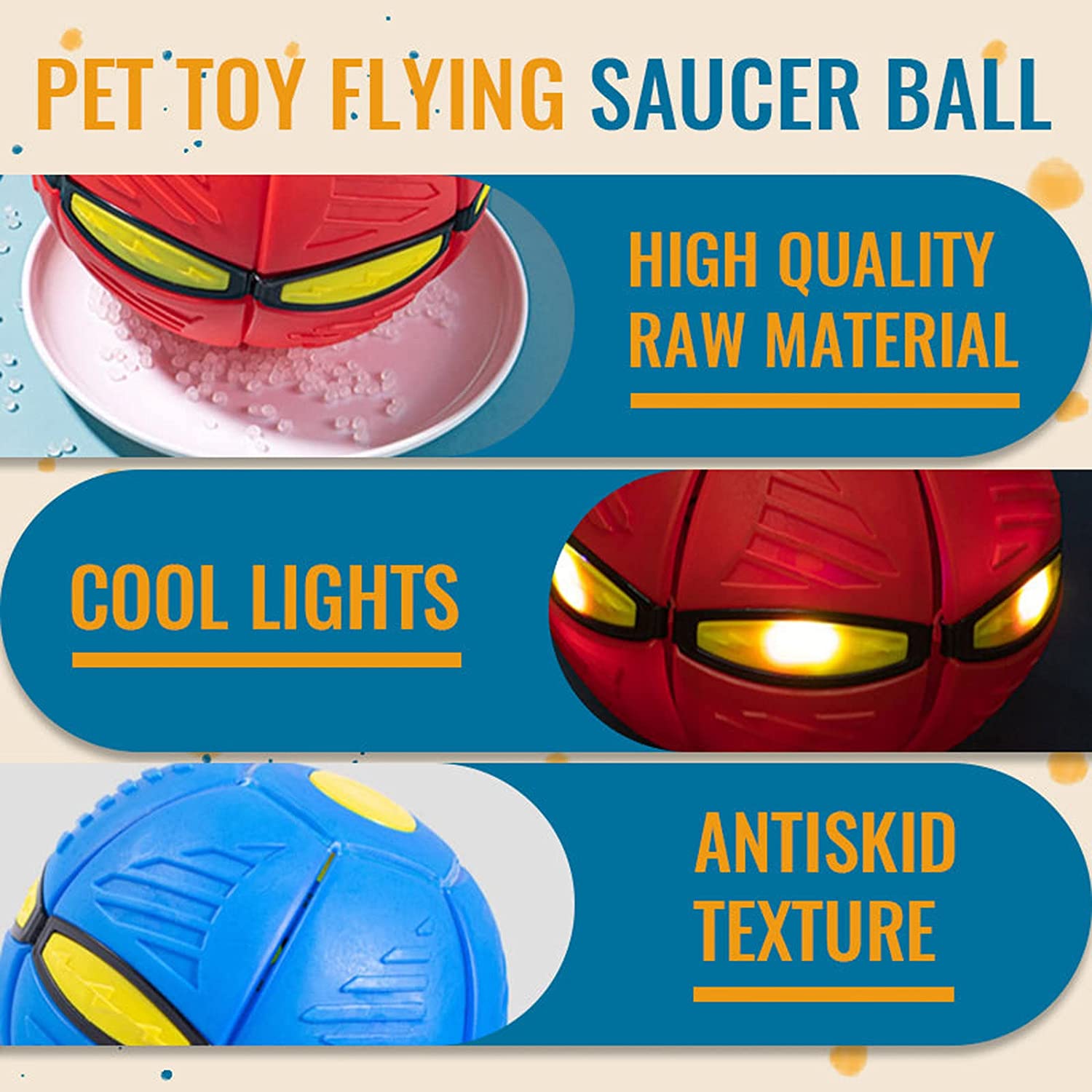 Flying Saucer light Up Ball - hugostreats