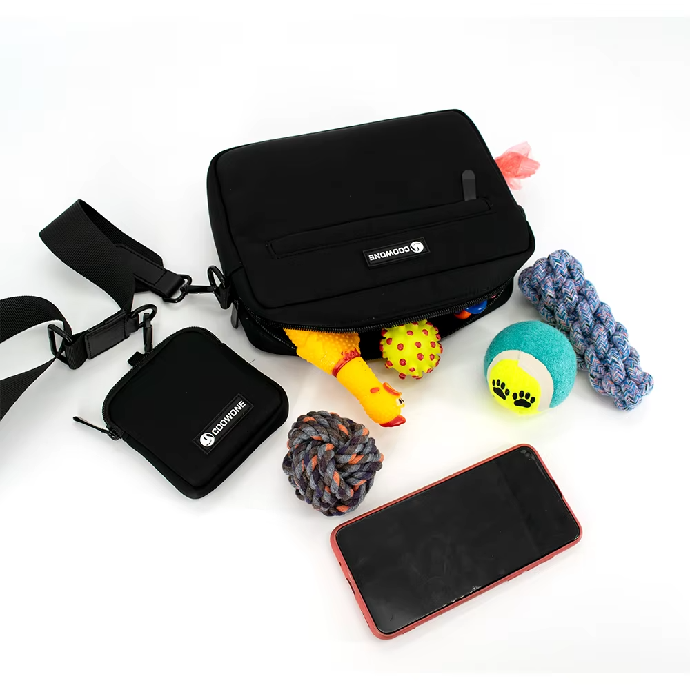 Dog Walking Bag + Treats Pouch - Black