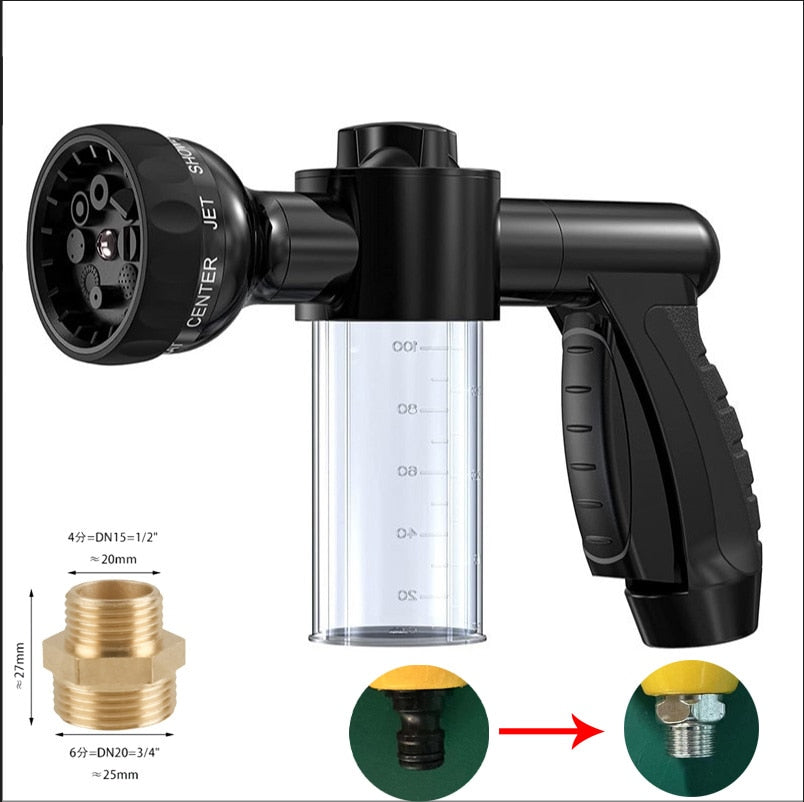 High-pressure Sprayer Nozzle Hose dog shower Gun 3 Mode Adjustable Pet Wash Cleaning bath Water Foam Soap Sprayer dog clean tool - hugostreats