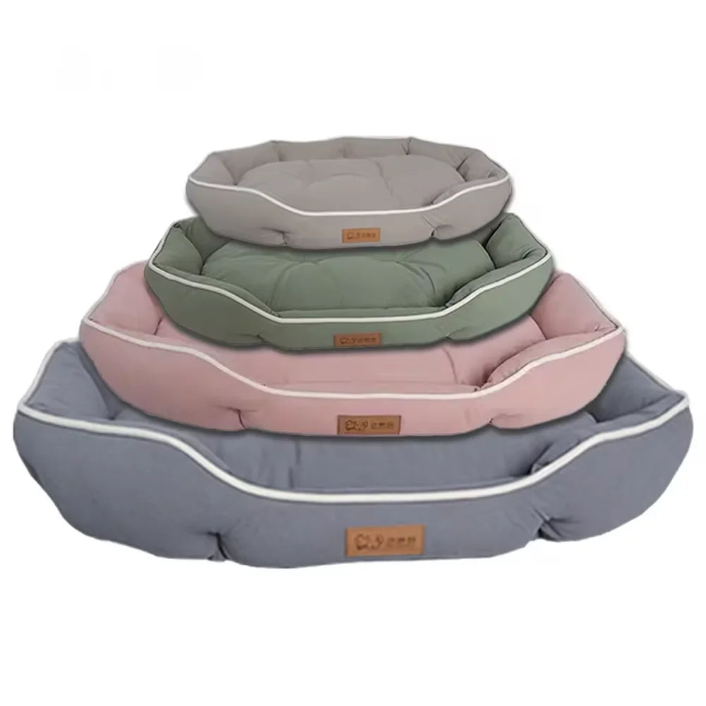 Luxury Circle Dog Bed - Khaki