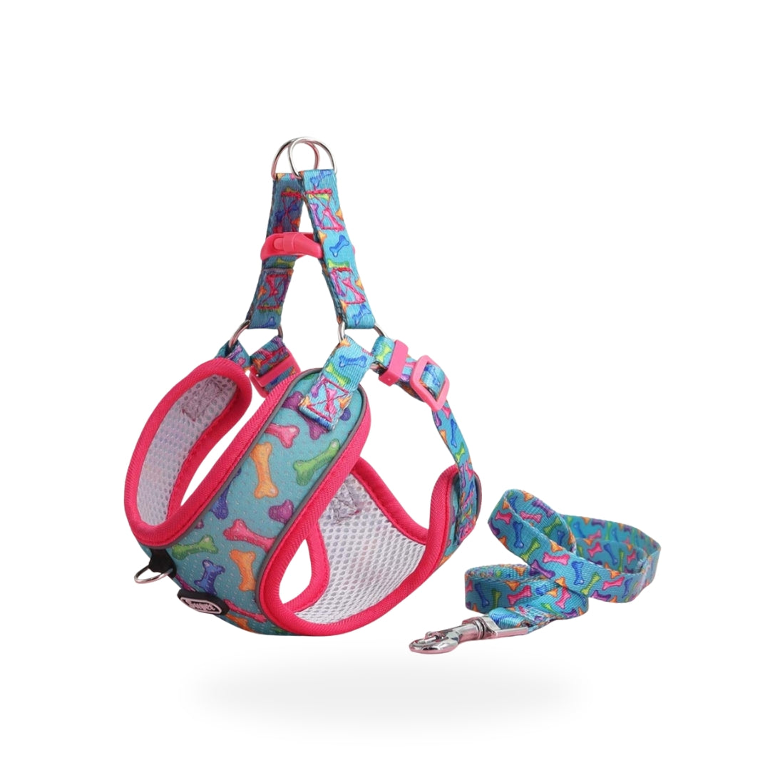 Full Control Harness + Leash - Rose Red