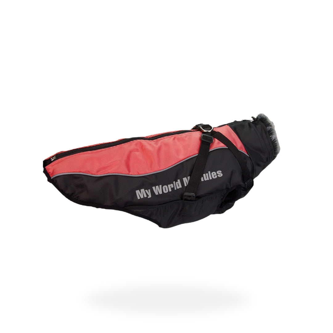 3 In 1 Winter Dog Coat Harness - Red