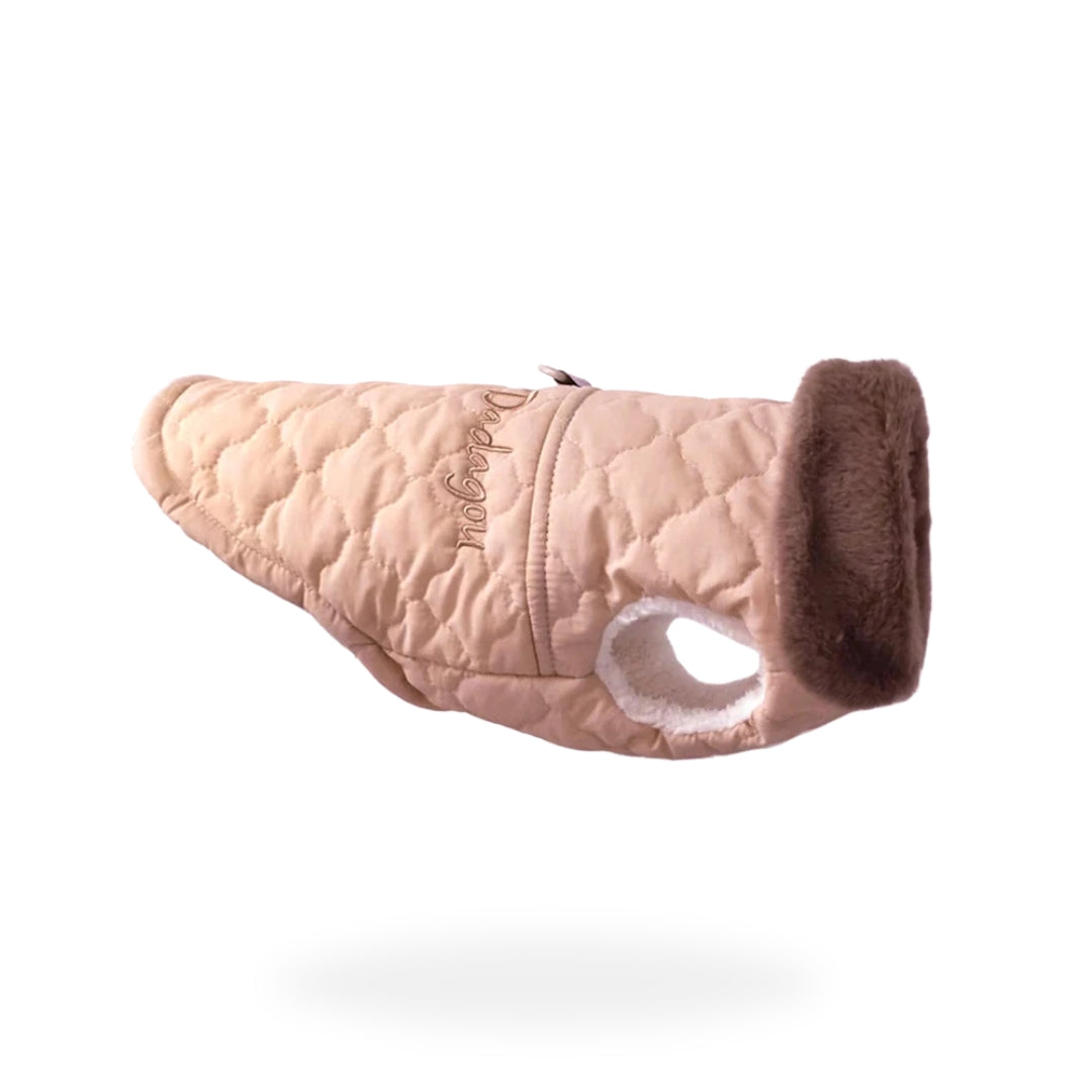 Luxury Fur Collar Coat - Pink