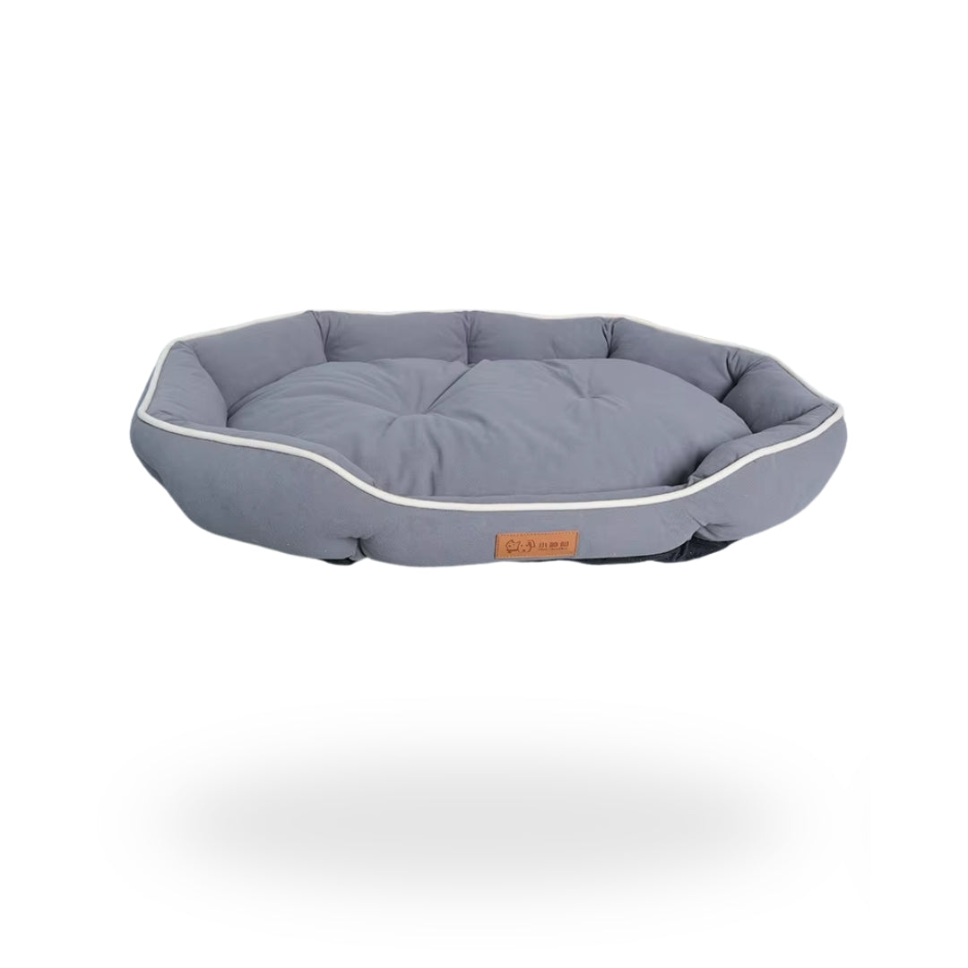 Luxury Circle Dog Bed - Grey