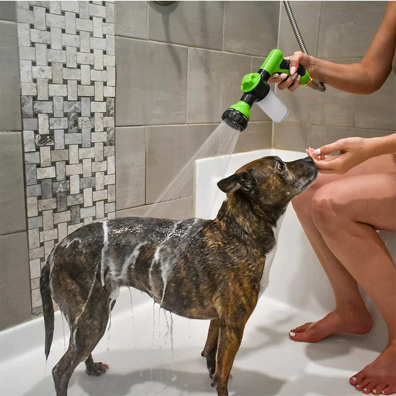High-pressure Sprayer Nozzle Hose dog shower Gun 3 Mode Adjustable Pet Wash Cleaning bath Water Foam Soap Sprayer dog clean tool - hugostreats