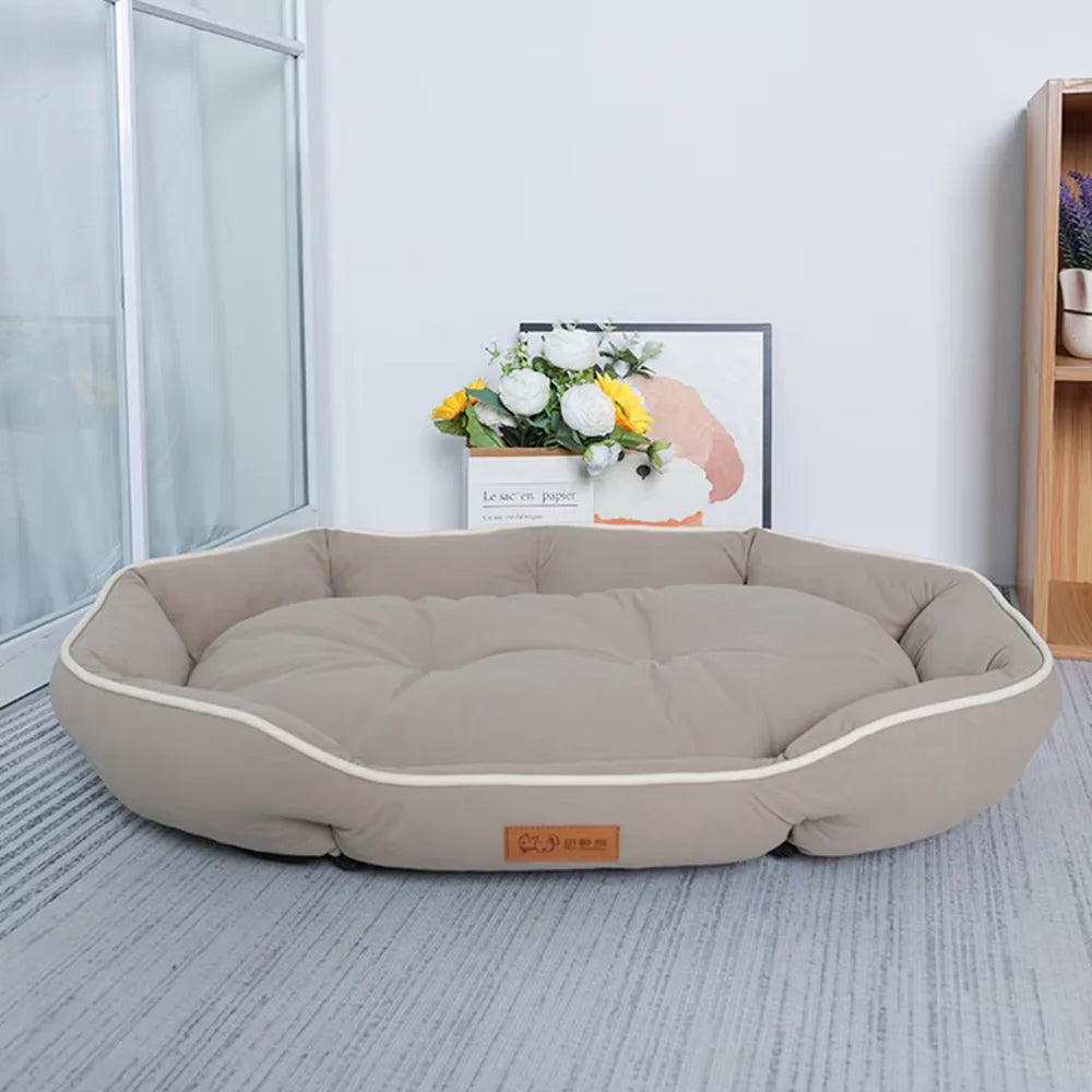 Luxury Circle Dog Bed - Khaki