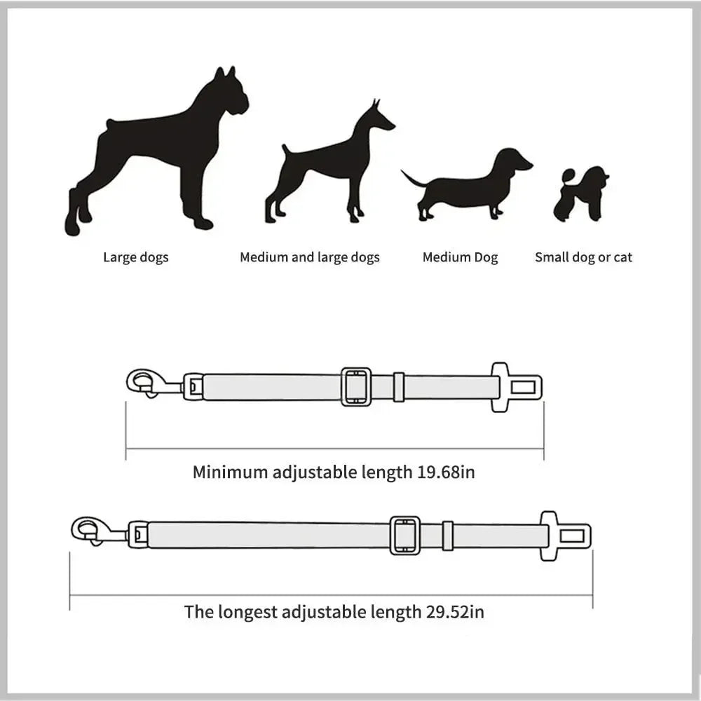 Dog Car Safety Leash - Blue