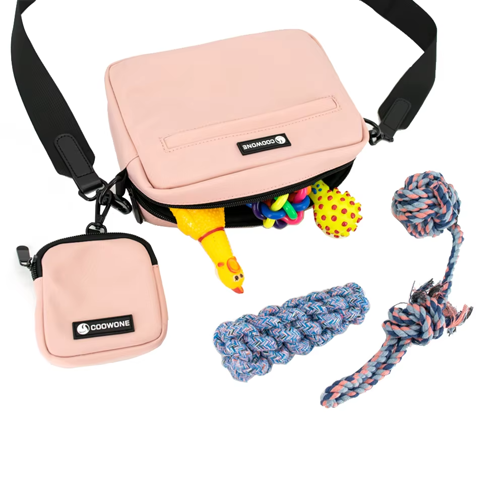 Dog Walking Bag + Treats Pouch - Pink