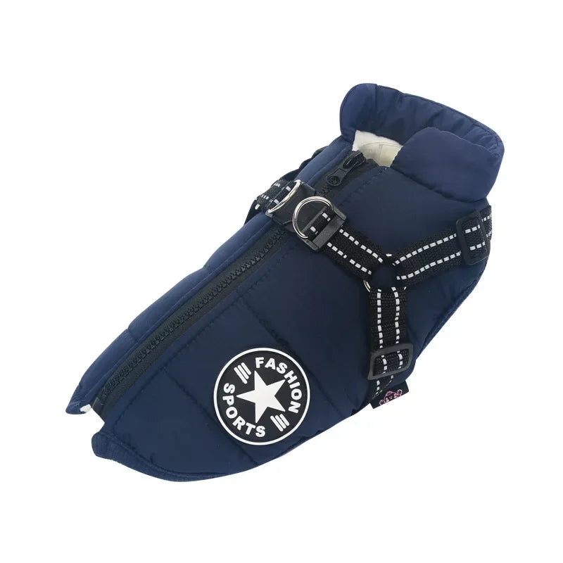 Trail Coat with built in Harness - Navy Blue