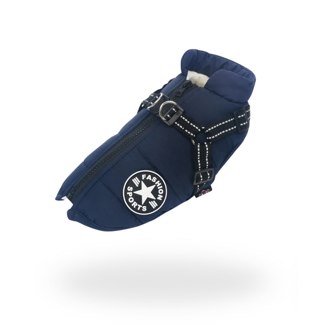 Trail Coat with built in Harness - Navy Blue