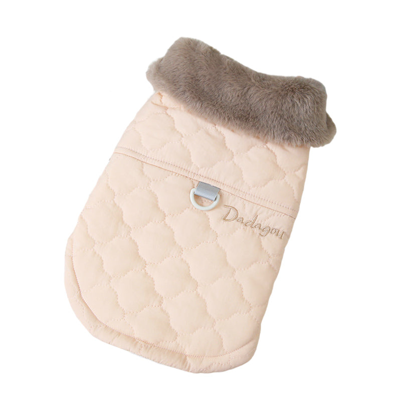 Luxury Fur Collar Coat - Pink